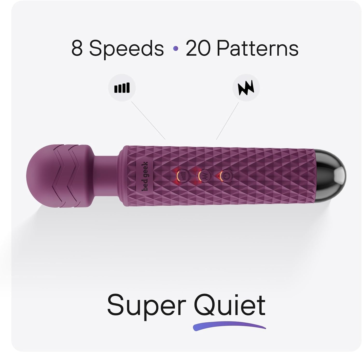 PrismFlex Wand Vibrator 20 Patterns 8 Speeds Rechargeable