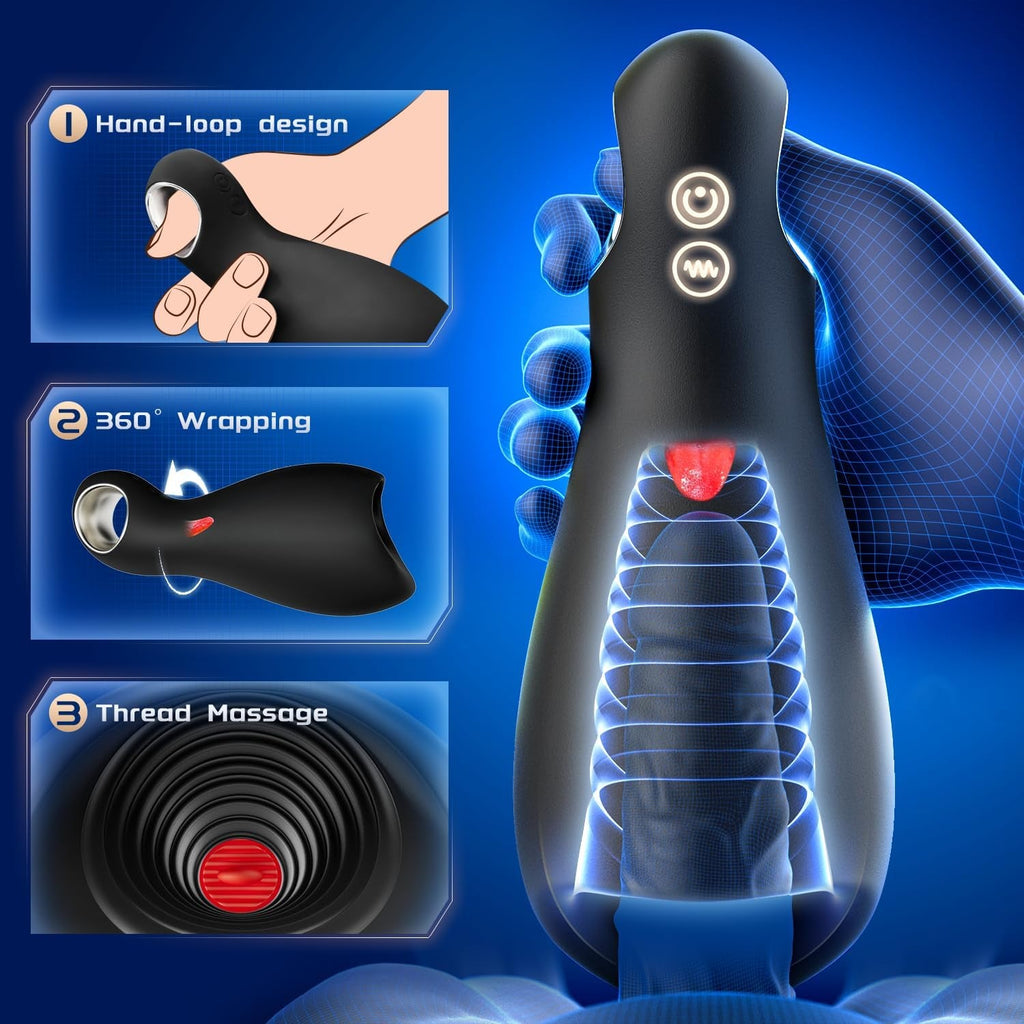 LickPulse Tongue Vibrator Male Masturbator 10 Modes