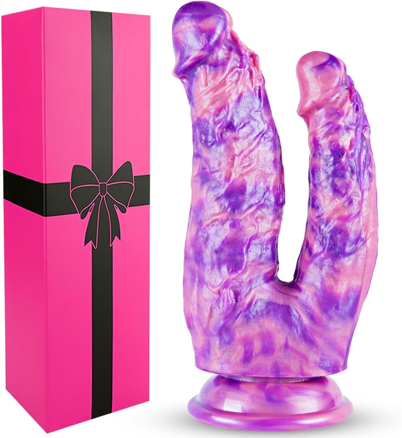 MythCurve 8” Double-Ended Dildo Suction Cup Silicone Toy
