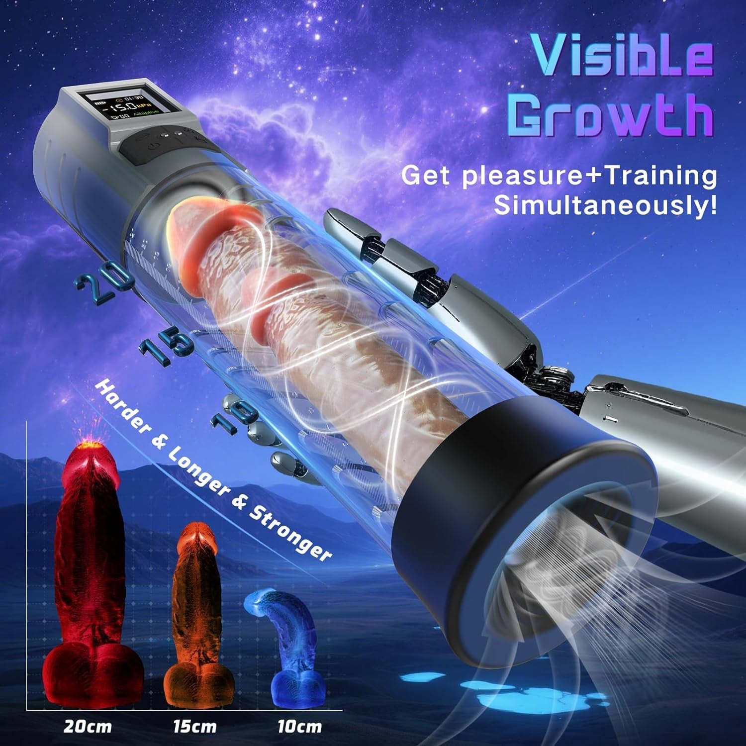 AdaptiX Penis Pump 6 Modes Adaptive LCD