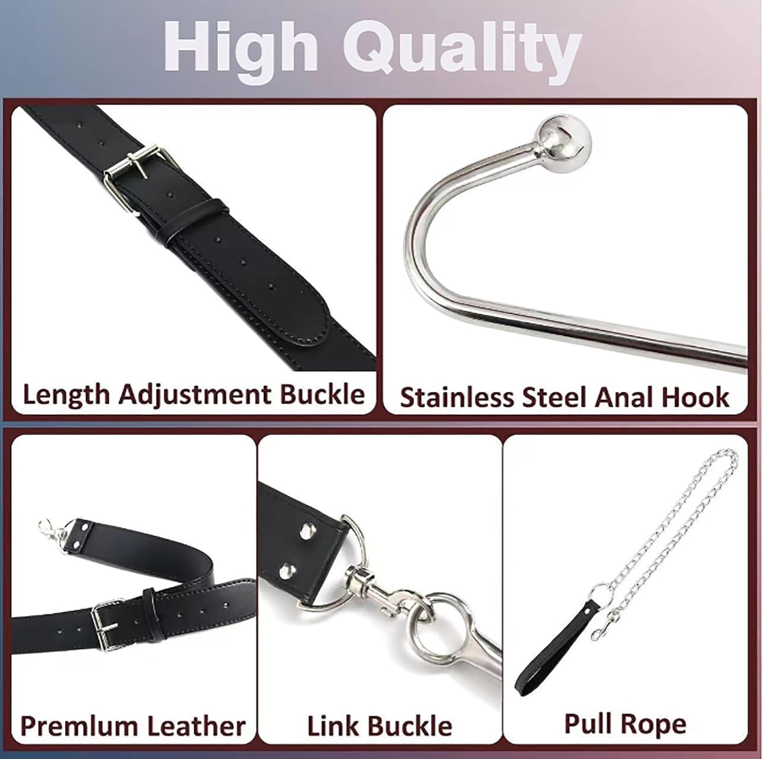 DominusHook Anal Hook BDSM Restraint Kit Collar Cuffs