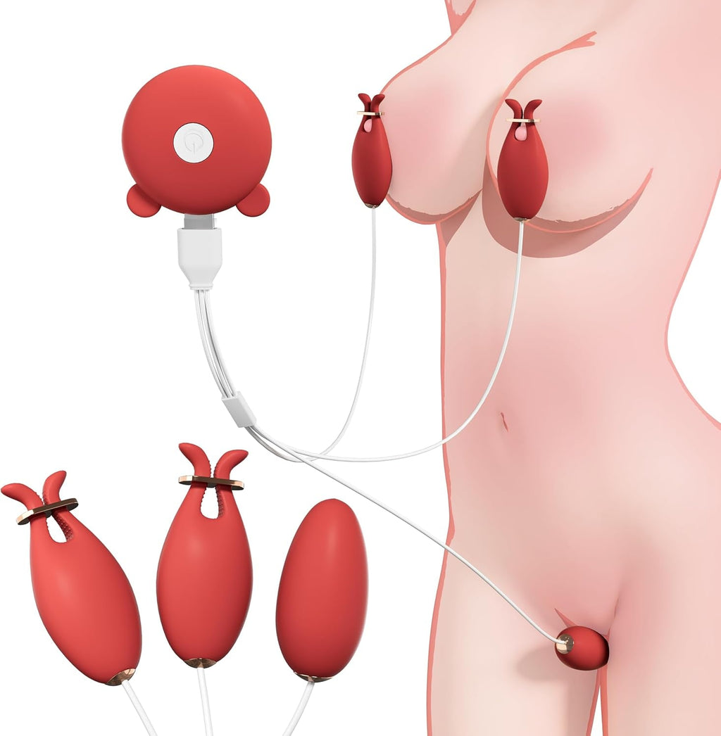 SilkGrip 10-Mode Vibrating Nipple Clamps – Waterproof