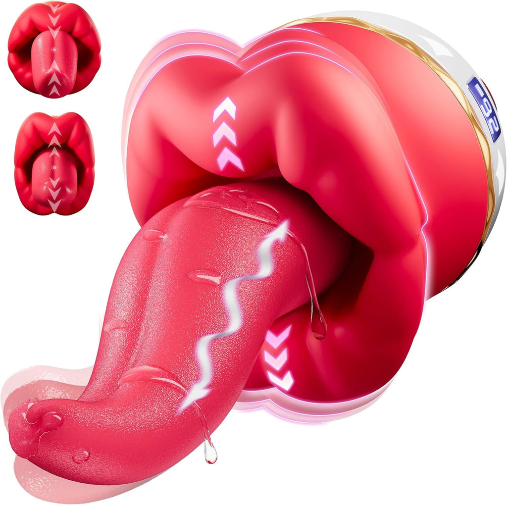 FlorixaWave 5-in-1 Rose Tongue Vibrator 10 Modes Clit Toy