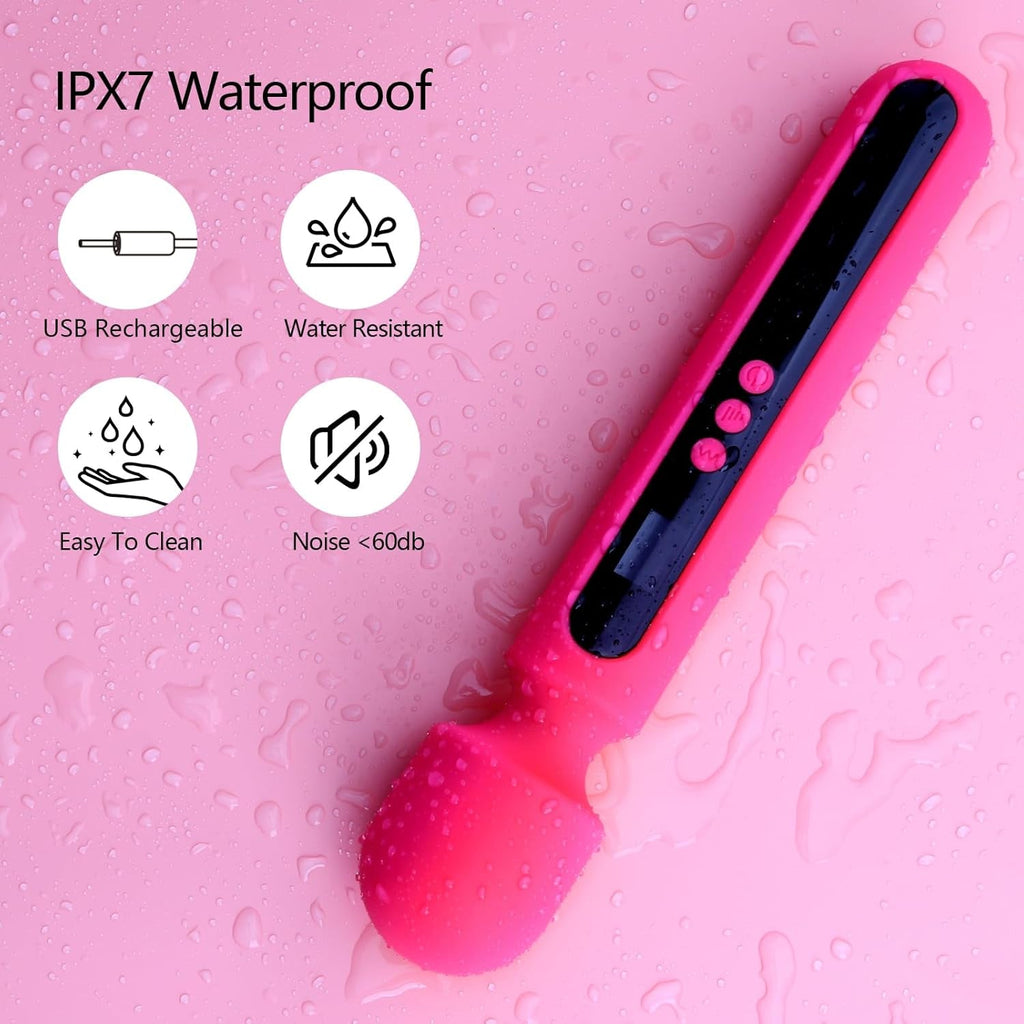 RoseCommand 12" Wand Vibrator LCD Display 10 Modes Waterproof