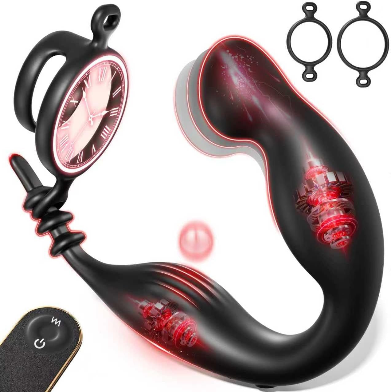 FlexDominus Prostate Massager Cock Ring 9+9 Modes Remote