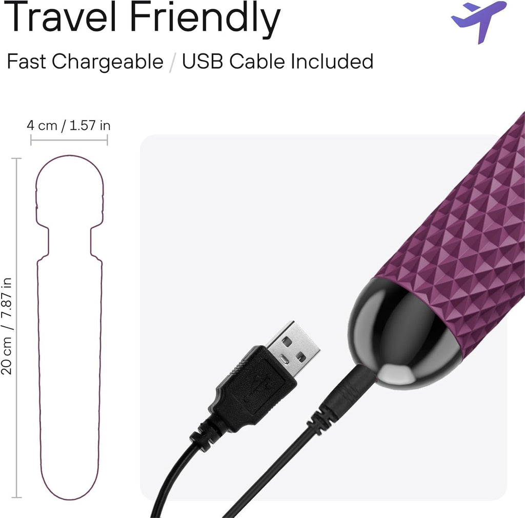 PrismFlex Wand Vibrator 20 Patterns 8 Speeds Rechargeable