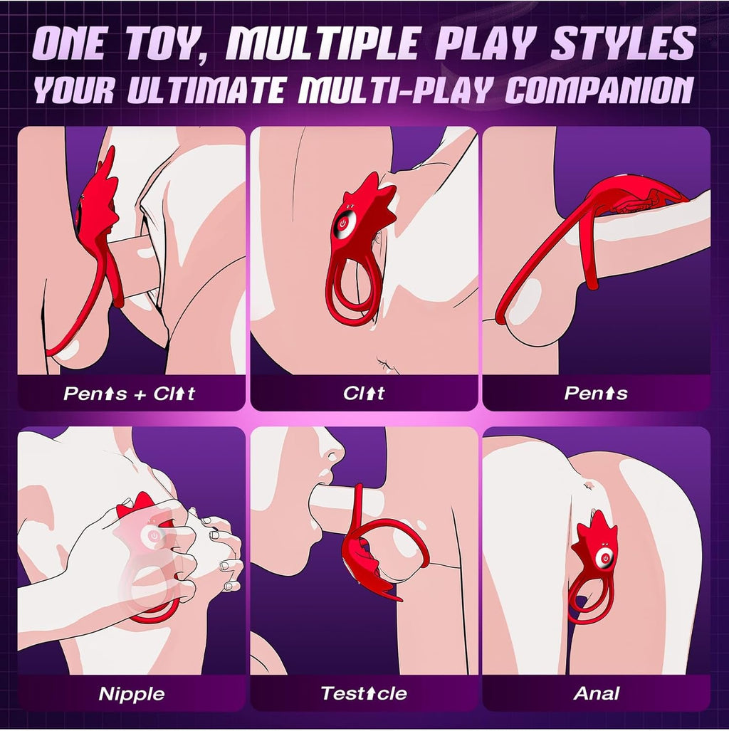 PetalSync Rose AI Cock Ring Clit Stimulator App Control 9 Modes