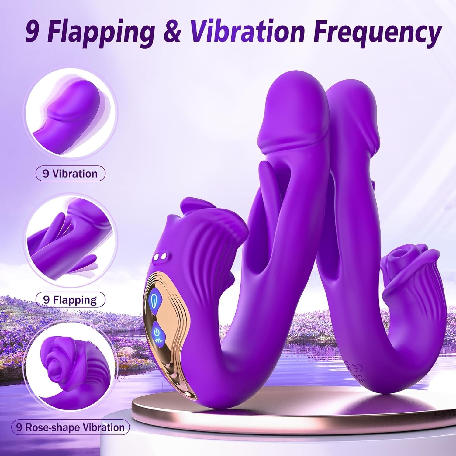 CommandRose App Control Rabbit Vibrator 9 Modes Flapping