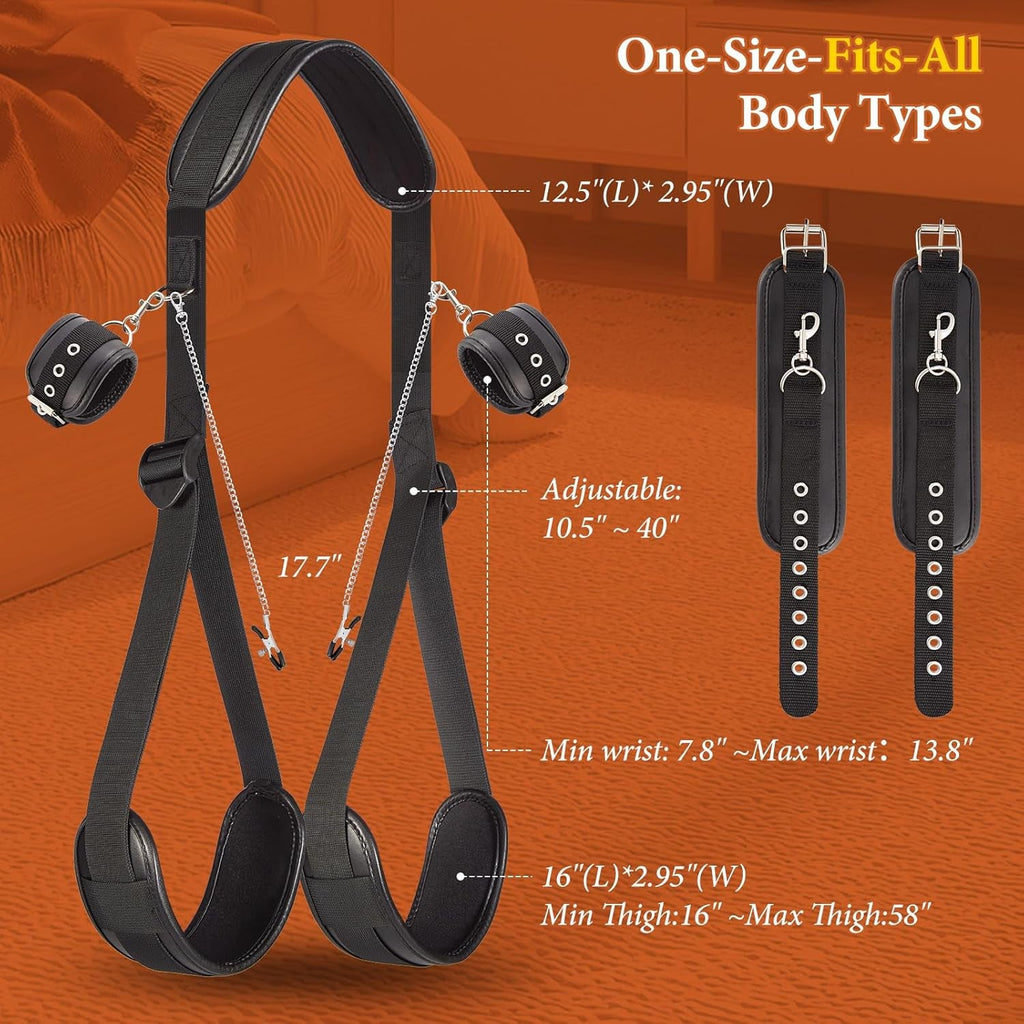 IronForm Leather Neck to Thigh Sling BDSM Kit