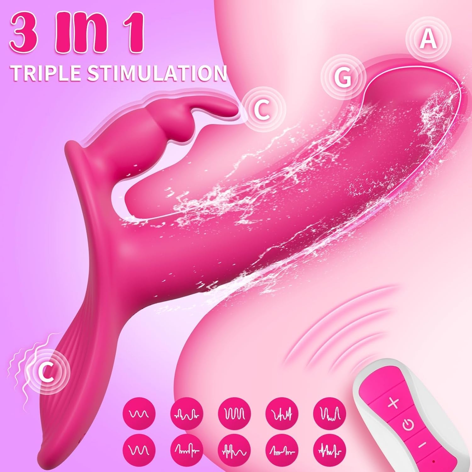 VibeSync Remote Control Strapless Rabbit Dildo