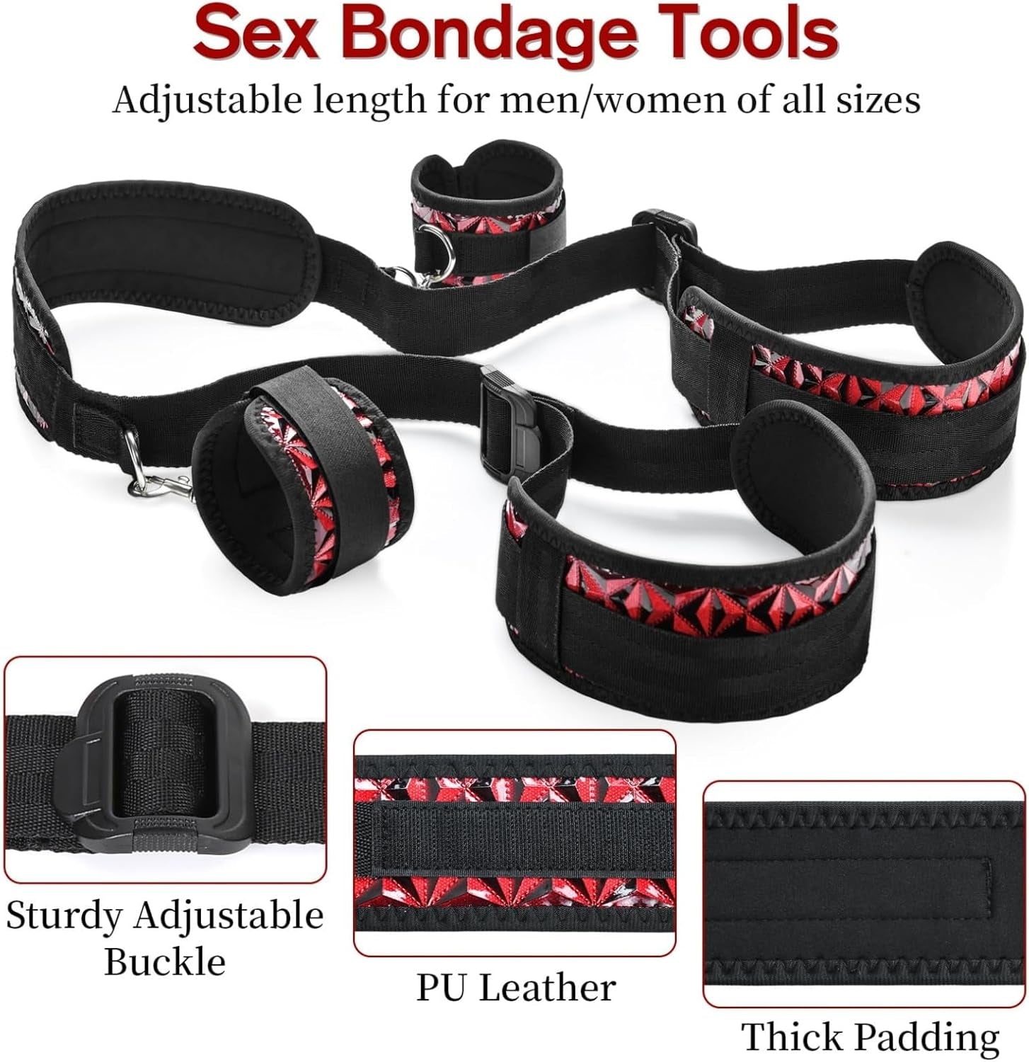 DiamondFlex Adjustable Sling Strap BDSM Kit with Cuffs