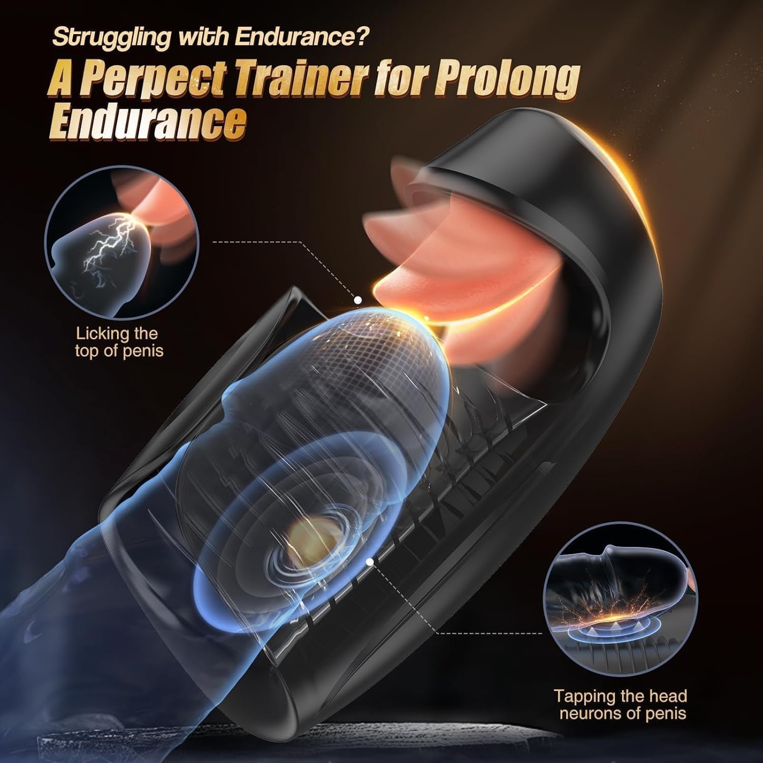 EnduroTongue Male Trainer Stroker Tongue 10 Modes