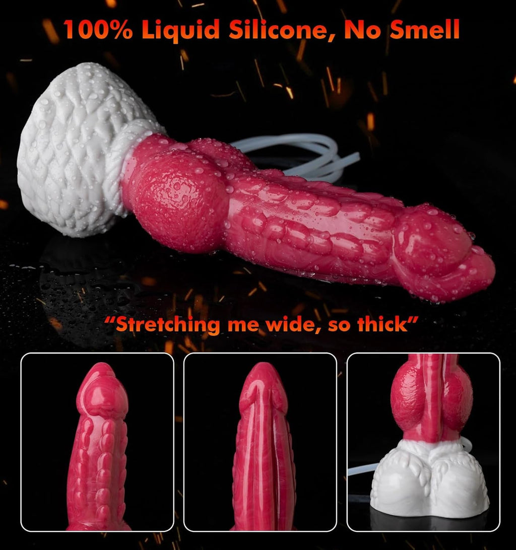 KnotJet 9.5” Squirting Knot Dildo Silicone Suction Cup