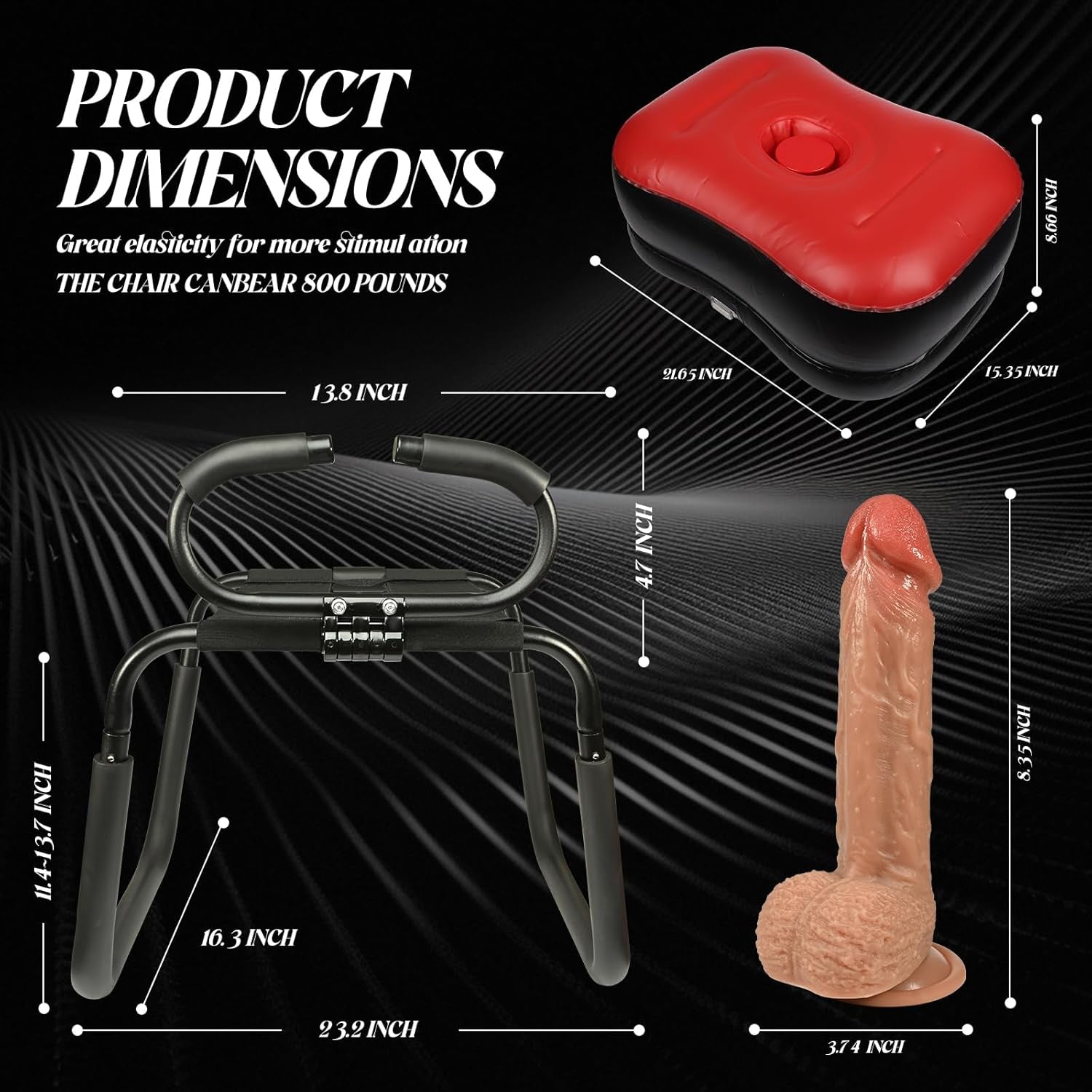 SteelBounce Adjustable Sex Chair with Handrail