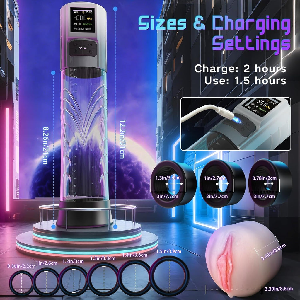 AdaptiX Penis Pump 6 Modes Adaptive LCD