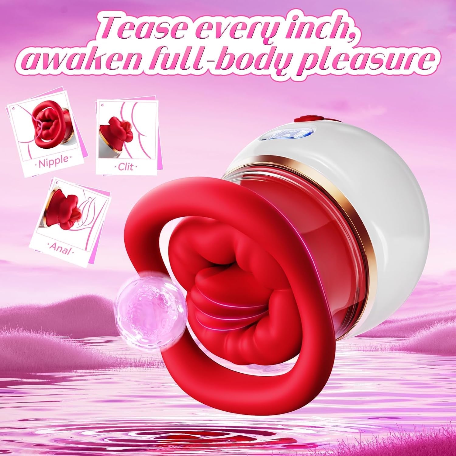 VirexaLux 5-in-1 Clit Sucker Mouth Vibrator LCD 10 Modes App Heated