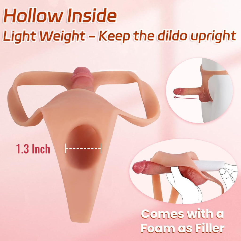 FlexHollow Hollow Strapless Strap-On Dildo Panty Silicone