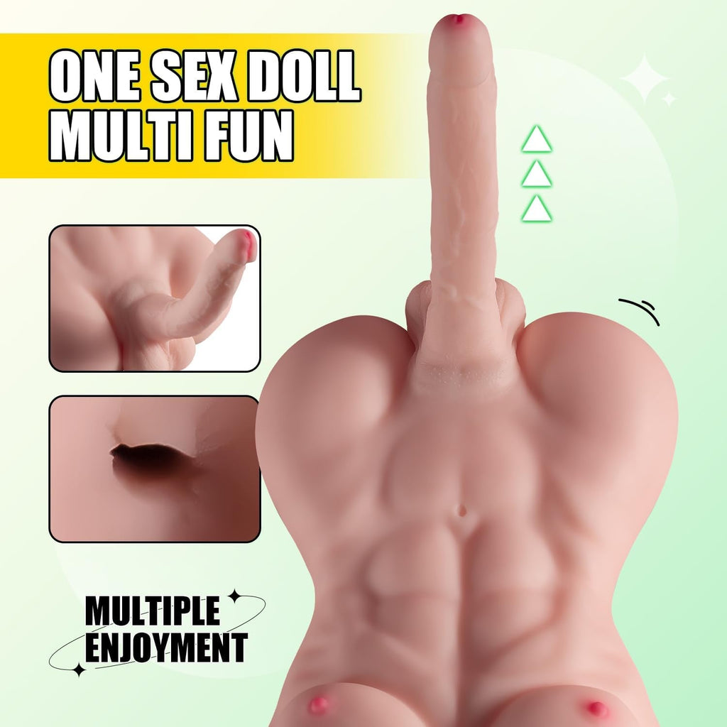 ApexForge Muscular Male Sex Doll Torso Flexible Dildo