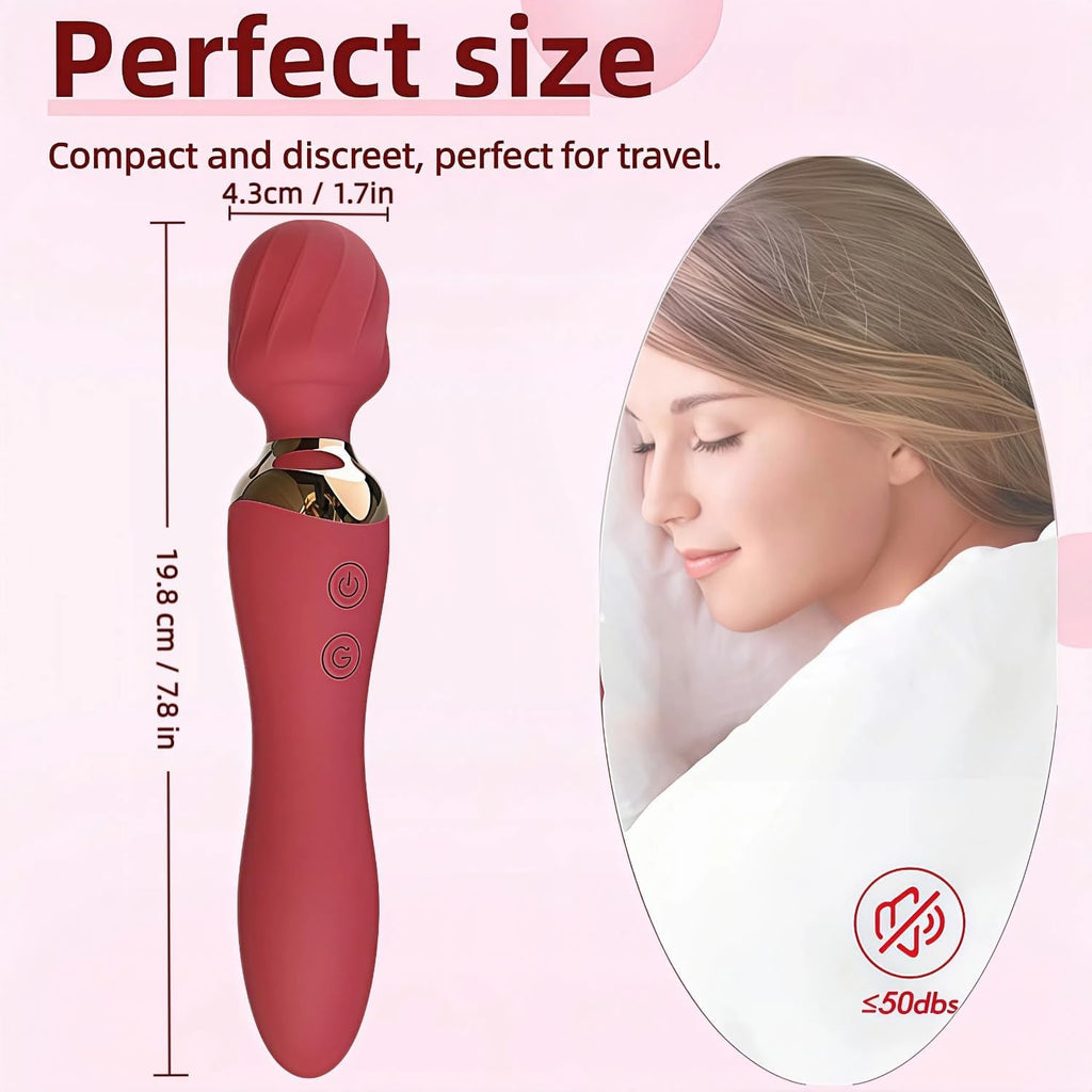 VortexDuo 2-in-1 Wand Vibrator Dual Motor 12 Speeds Waterproof