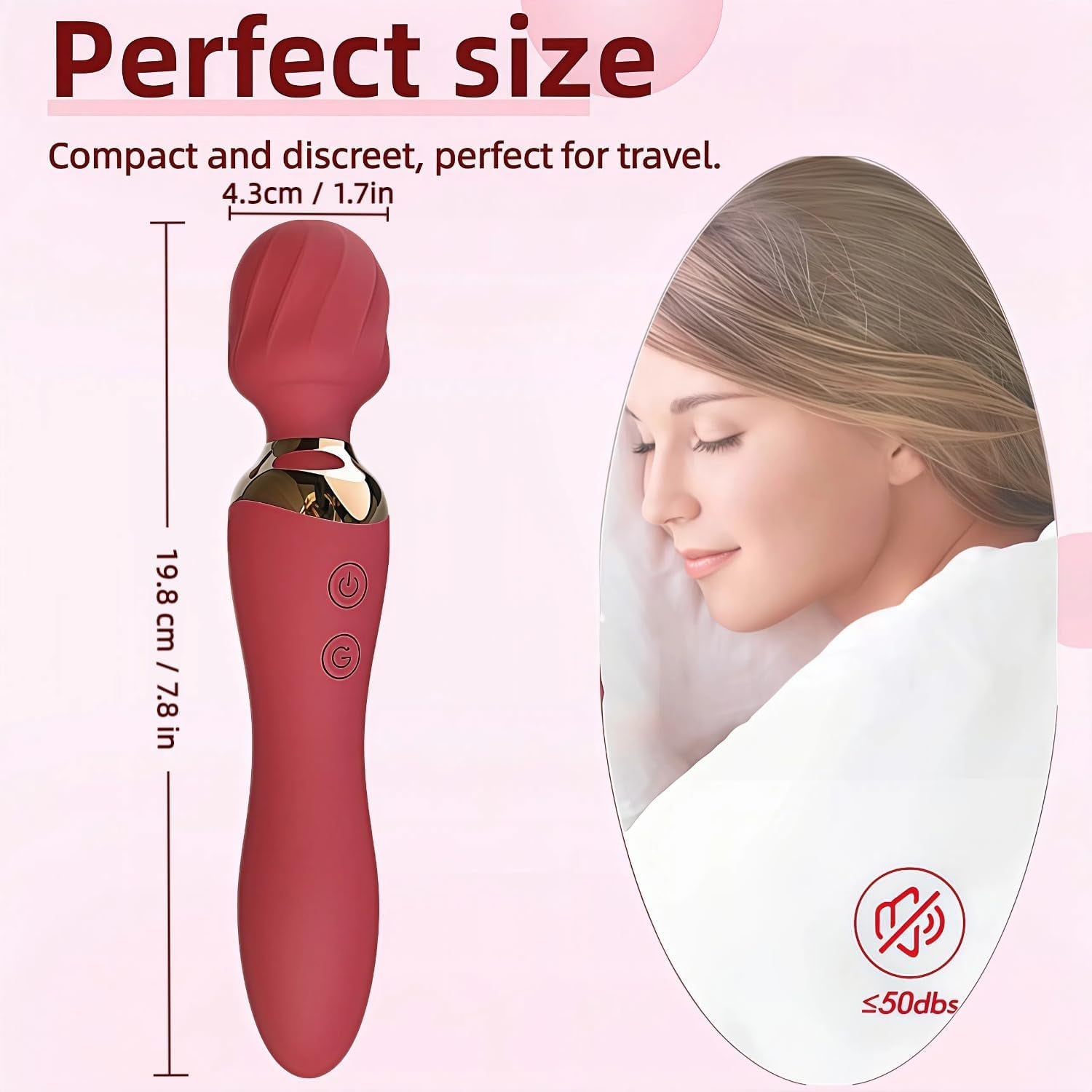 VortexDuo 2-in-1 Wand Vibrator Dual Motor 12 Speeds Waterproof