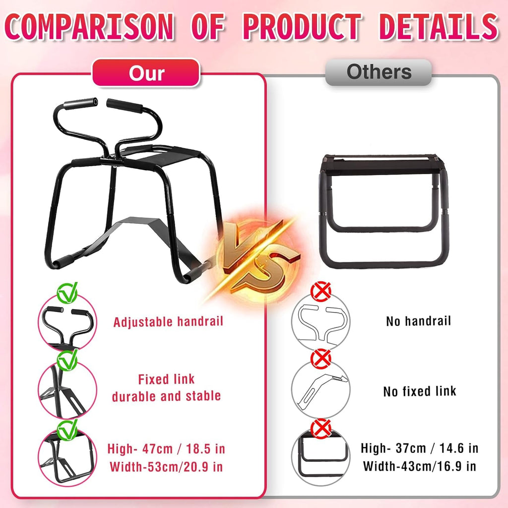 ControlBounce Adjustable Bouncing Sex Chair with Handrail