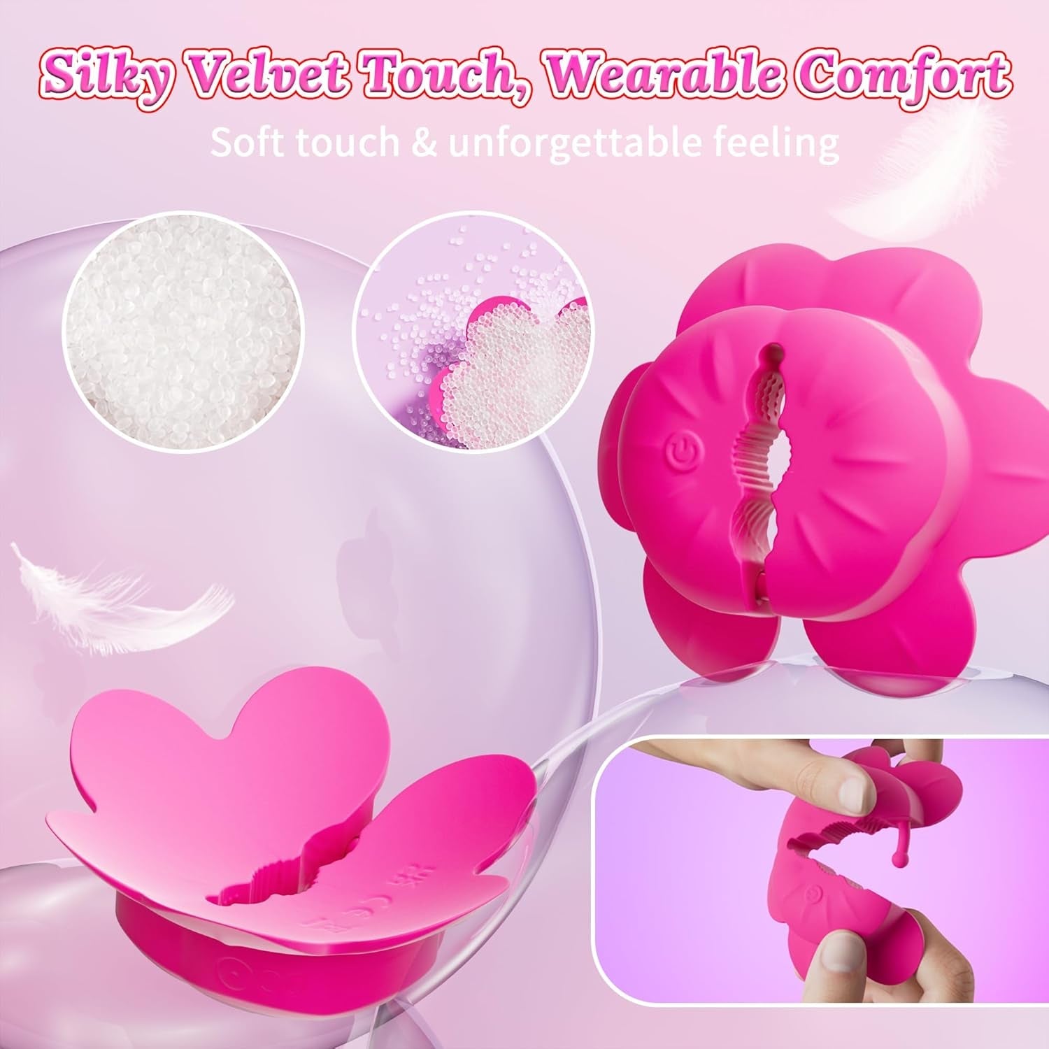 PetalWave Remote Nipple Vibrators 10 Modes – Discreet Wear