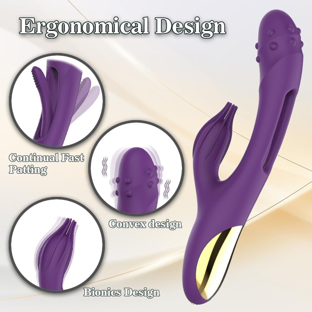 TapPulse Rabbit Vibrator Tapping 8 Modes Waterproof Quiet
