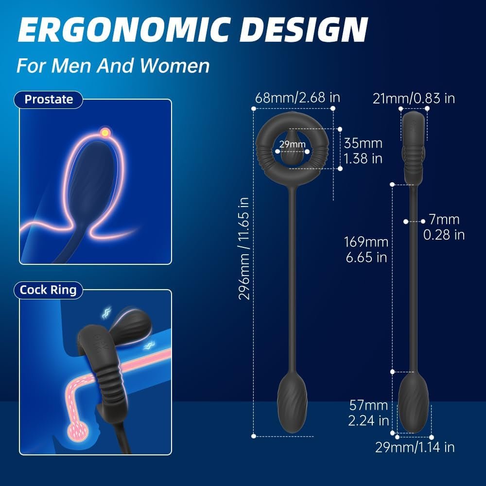NexusForce Remote Cock Ring Prostate Massager 10 Modes Silicone