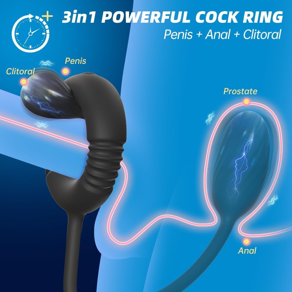 NexusForce Remote Cock Ring Prostate Massager 10 Modes Silicone