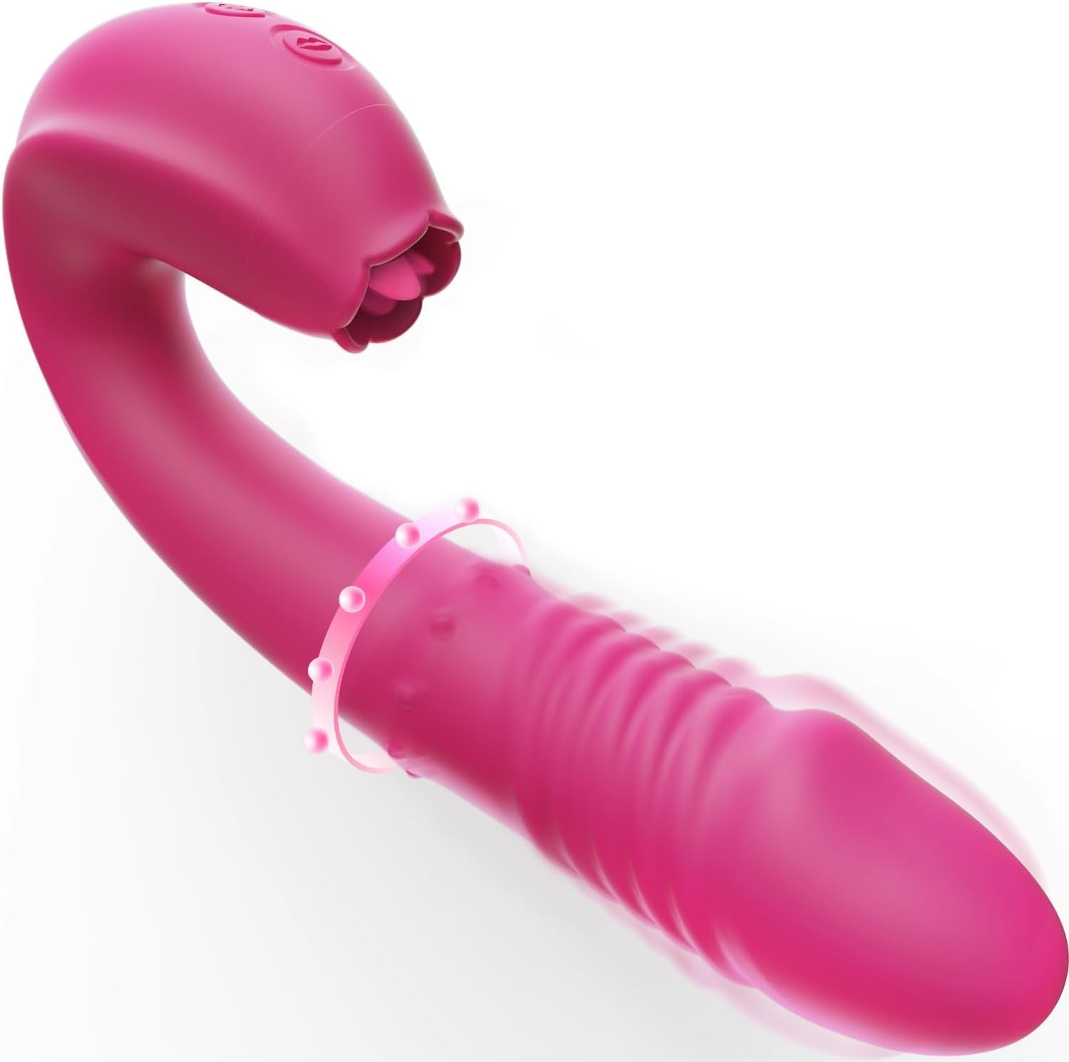 VelouraBloom 4-in-1 Rose Thrust Licking Vibrator G-Spot Beads Toy
