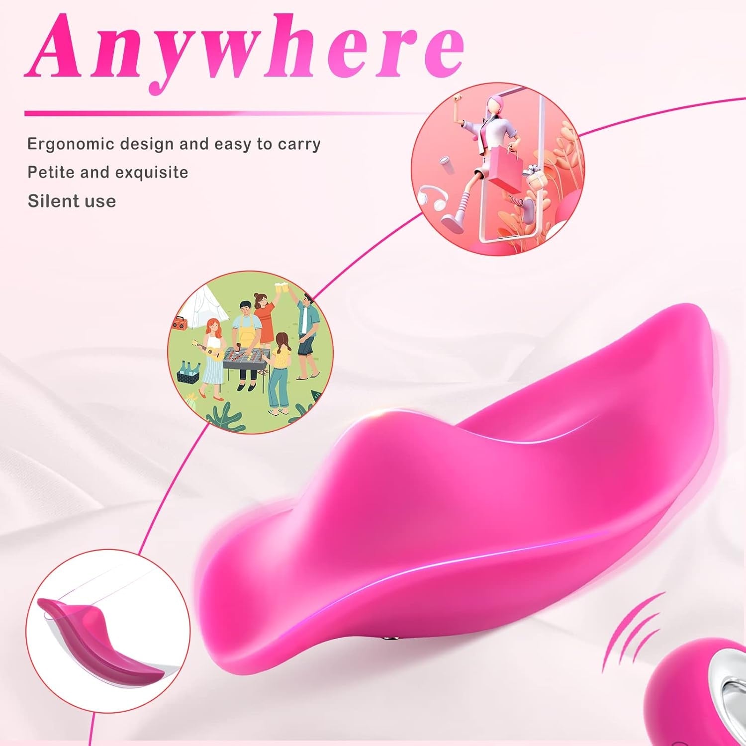 RoseWhisper Wearable Panty Vibrator Remote 12 Modes