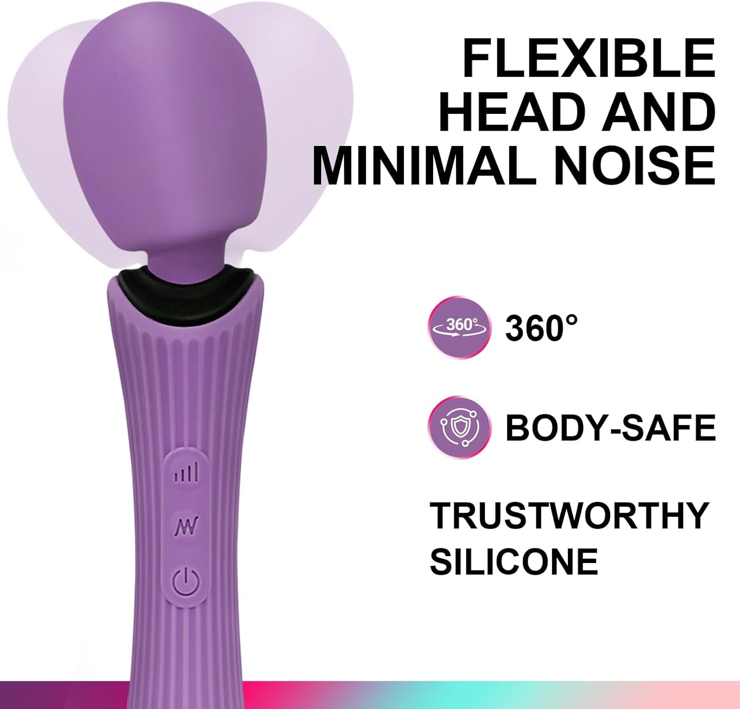 VeloraPulse Rechargeable Wand Vibrator 12 Modes Waterproof