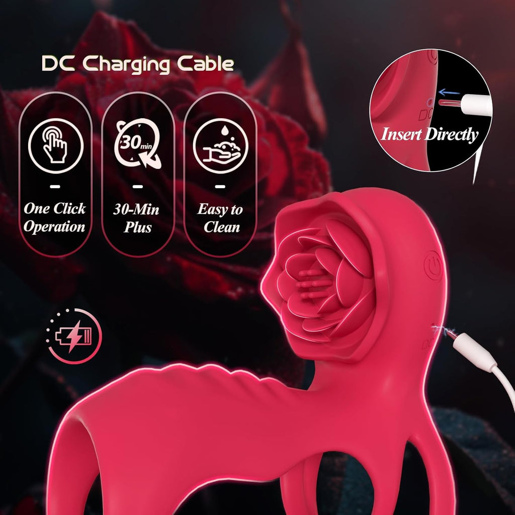 TriLock Cock Ring Extender Clit G-Spot Vibrator 9 Modes