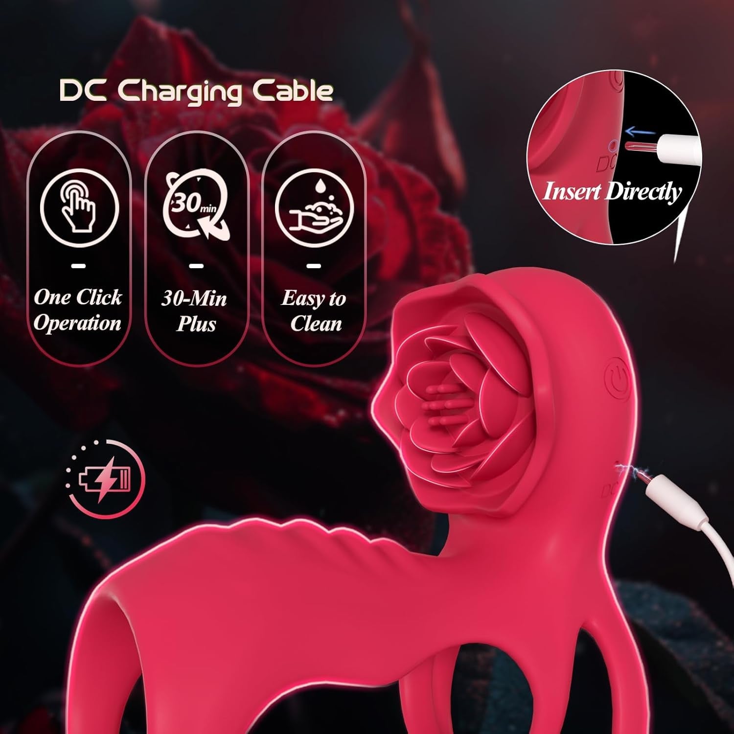 TriLock Cock Ring Extender Clit G-Spot Vibrator 9 Modes