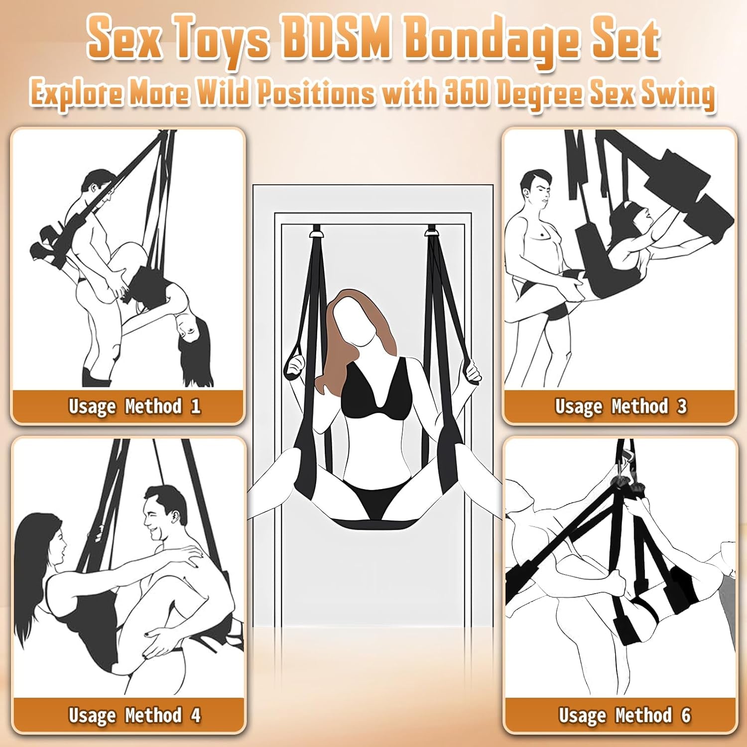 OrbitBond BDSM Sex Swing with Handcuffs 360°