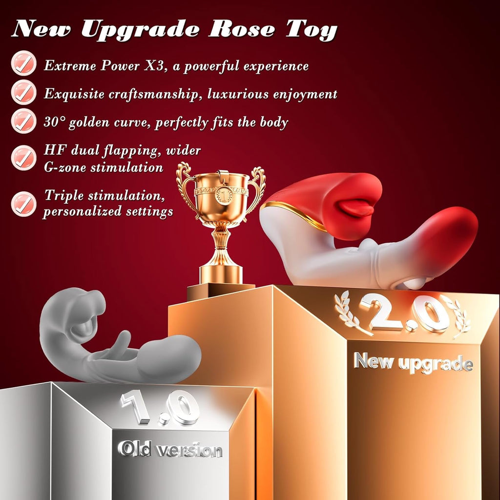 DualFlare Dildo Vibrator 10 Flapping 10 Licking Modes