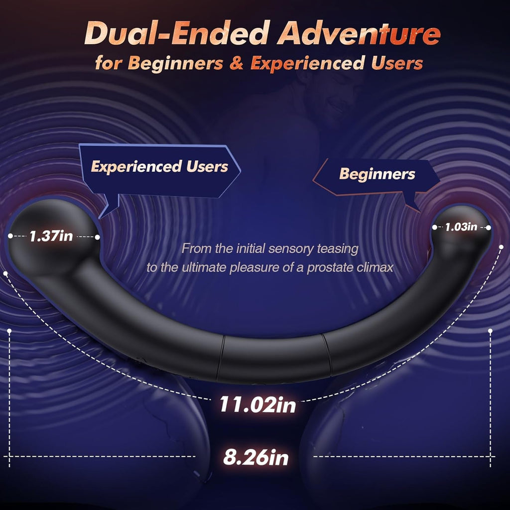 DualCurve Dual-Ended Prostate Massager 10 Modes Silicone