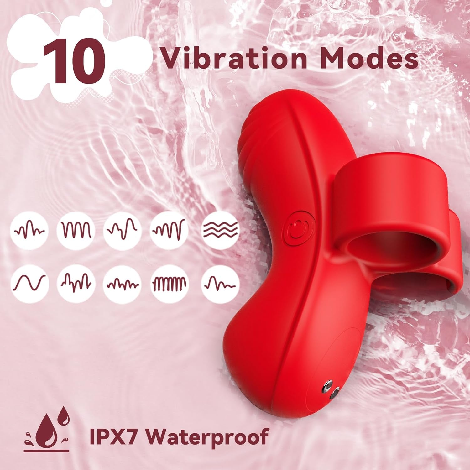 GripPulse Finger Vibrator 10 Modes IPX7 Waterproof Mini