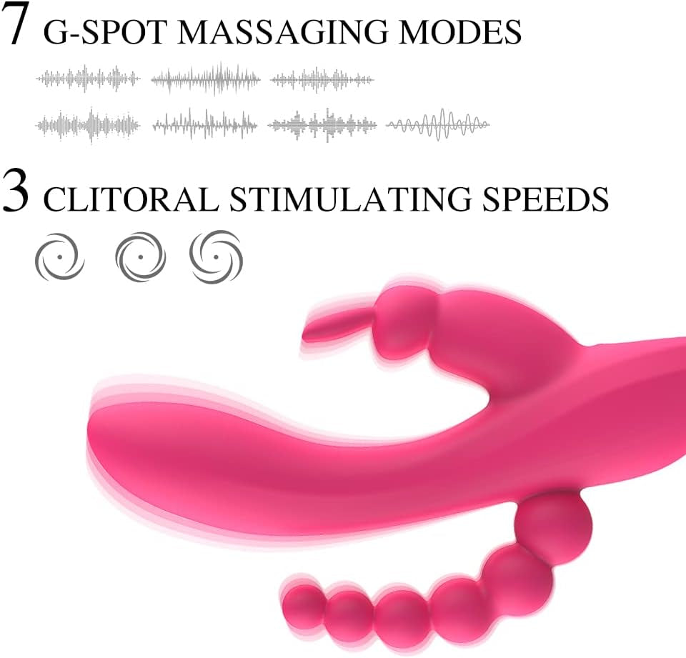 SilkTri 3-in-1 Rabbit Vibrator 7 Modes Quiet Waterproof