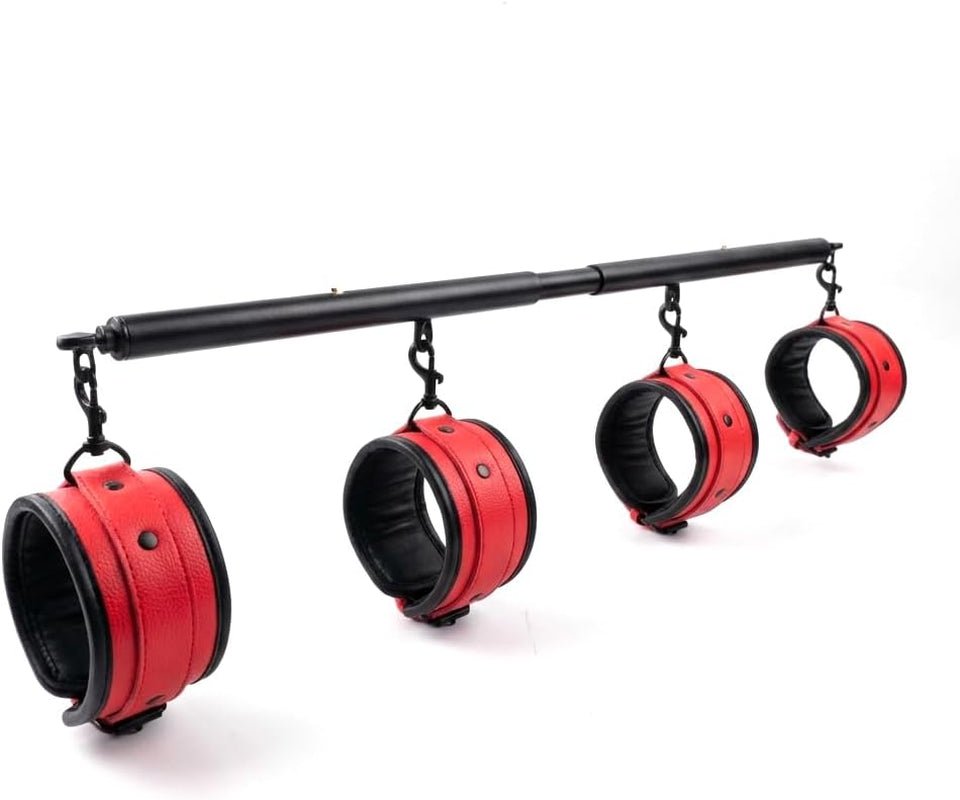 CrimsonGrip Red Adjustable Spreader Bar with Furry Straps