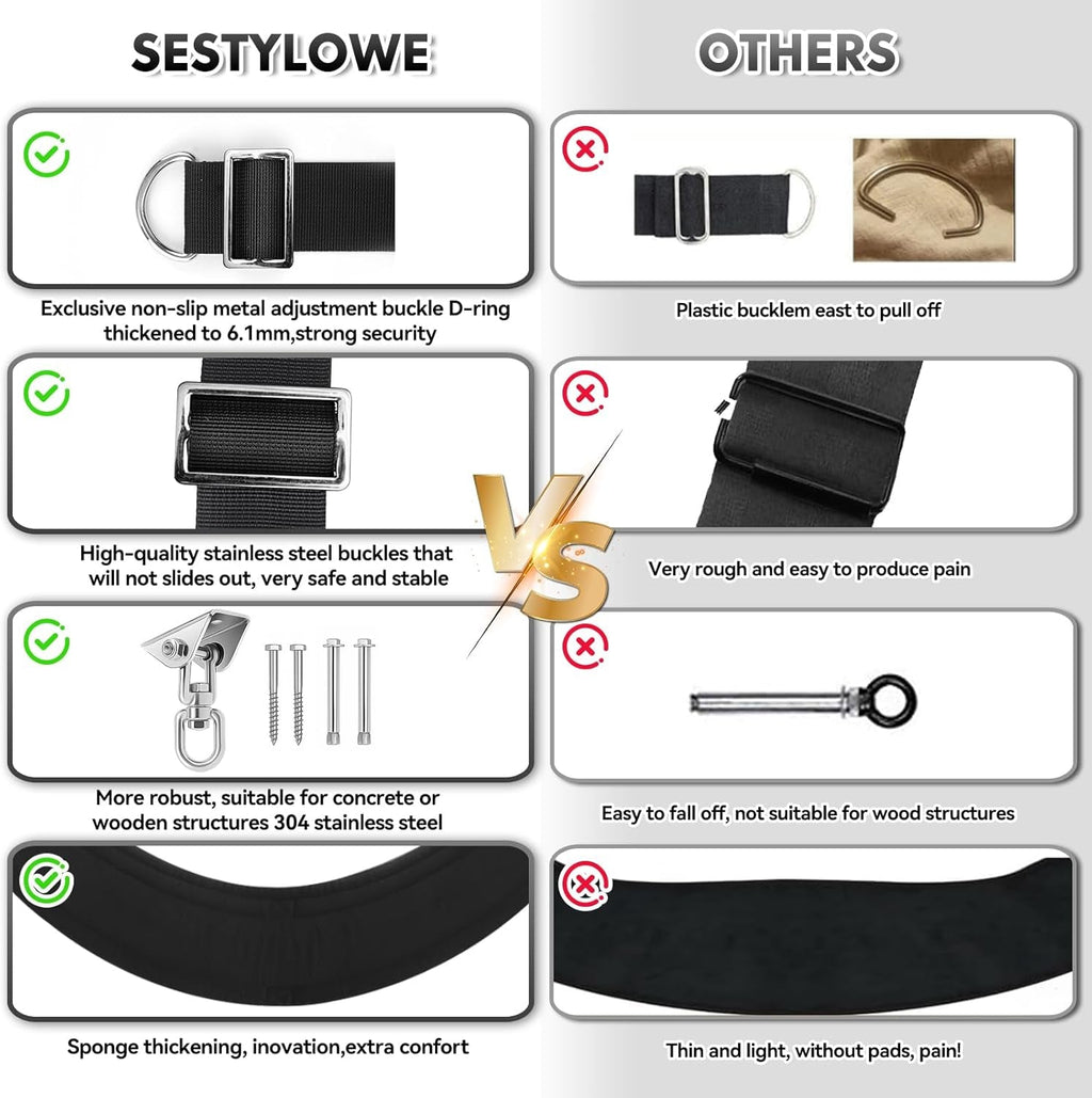 ShadowOrbit Black 360° Sex Swing Door & Ceiling