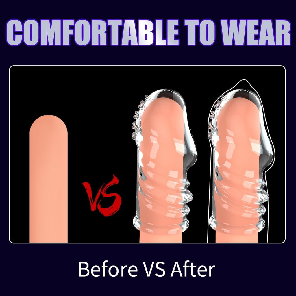VelyonX Clear Penis Sleeve Set Textured Girth Enhancer