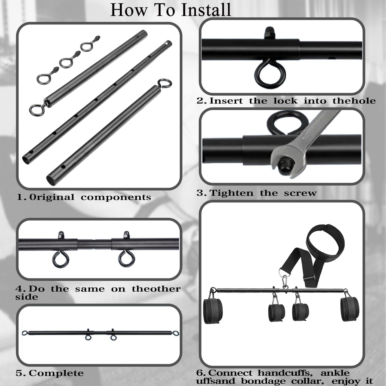 ControlLink Neck to Wrist Spreader Bar BDSM Kit