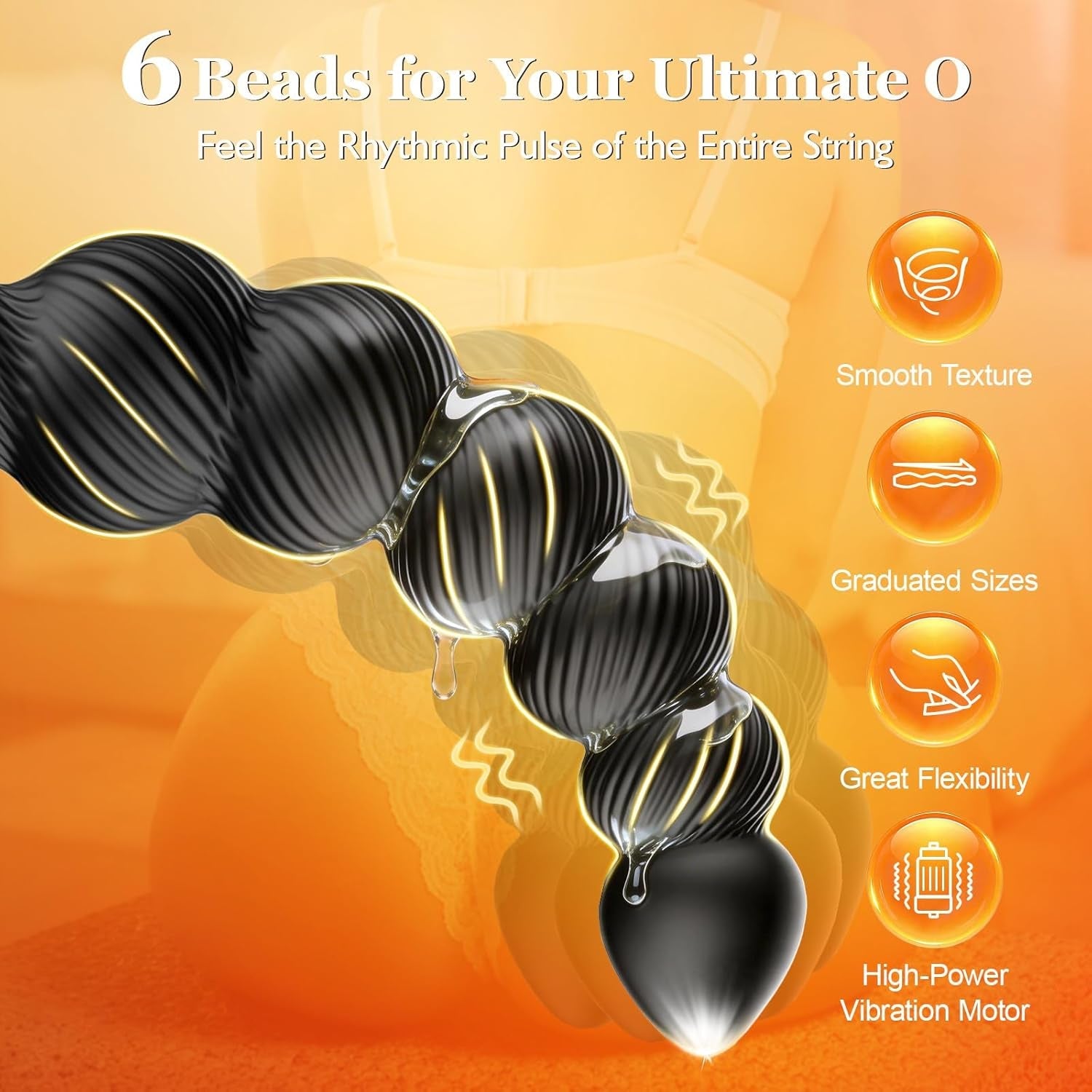 TwinPulseX Thrusting Dildo & Anal Beads Dual-Ended Vibrator