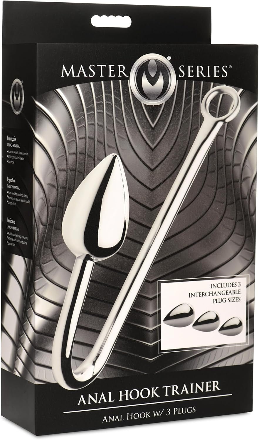 TriSteel Stainless Steel Anal Hook 3 Plug Set