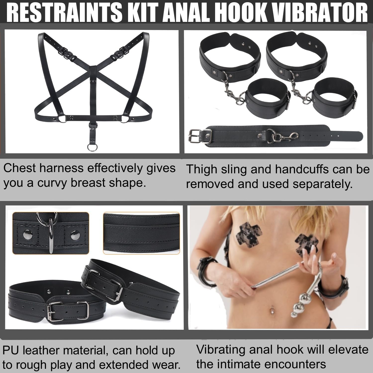 TotalControl Vibrating Anal Hook Sling Restraint Kit