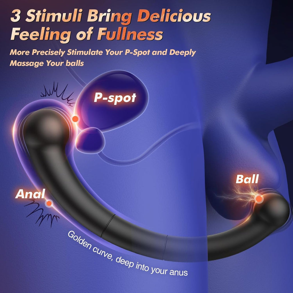 DualCurve Dual-Ended Prostate Massager 10 Modes Silicone