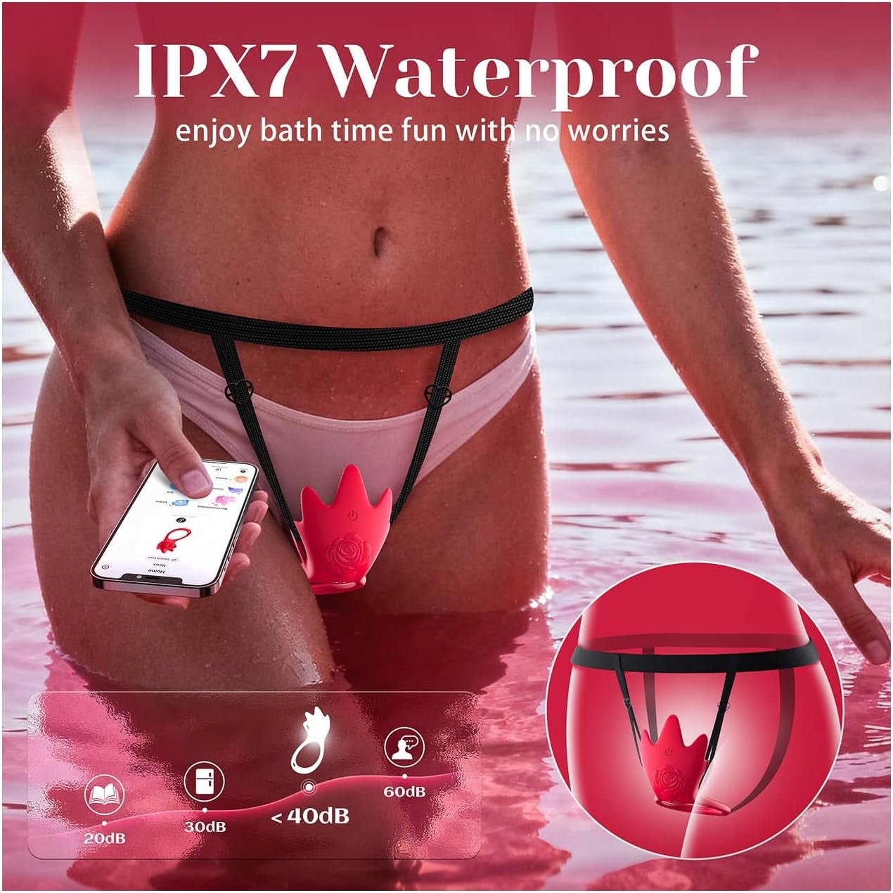 PetalDrive Rose Cock Ring Clit Stimulator App Control