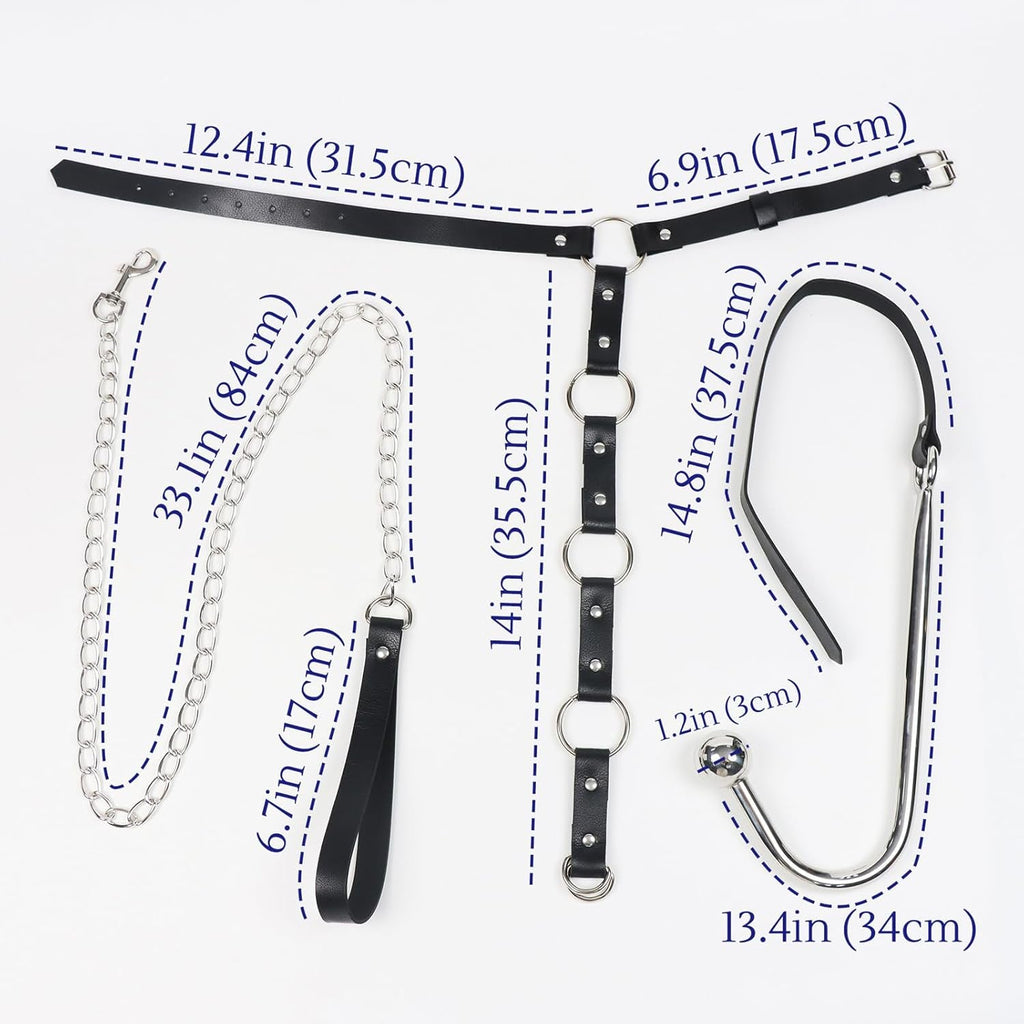 NightBound Anal Hook Harness Bondage Kit with Collar