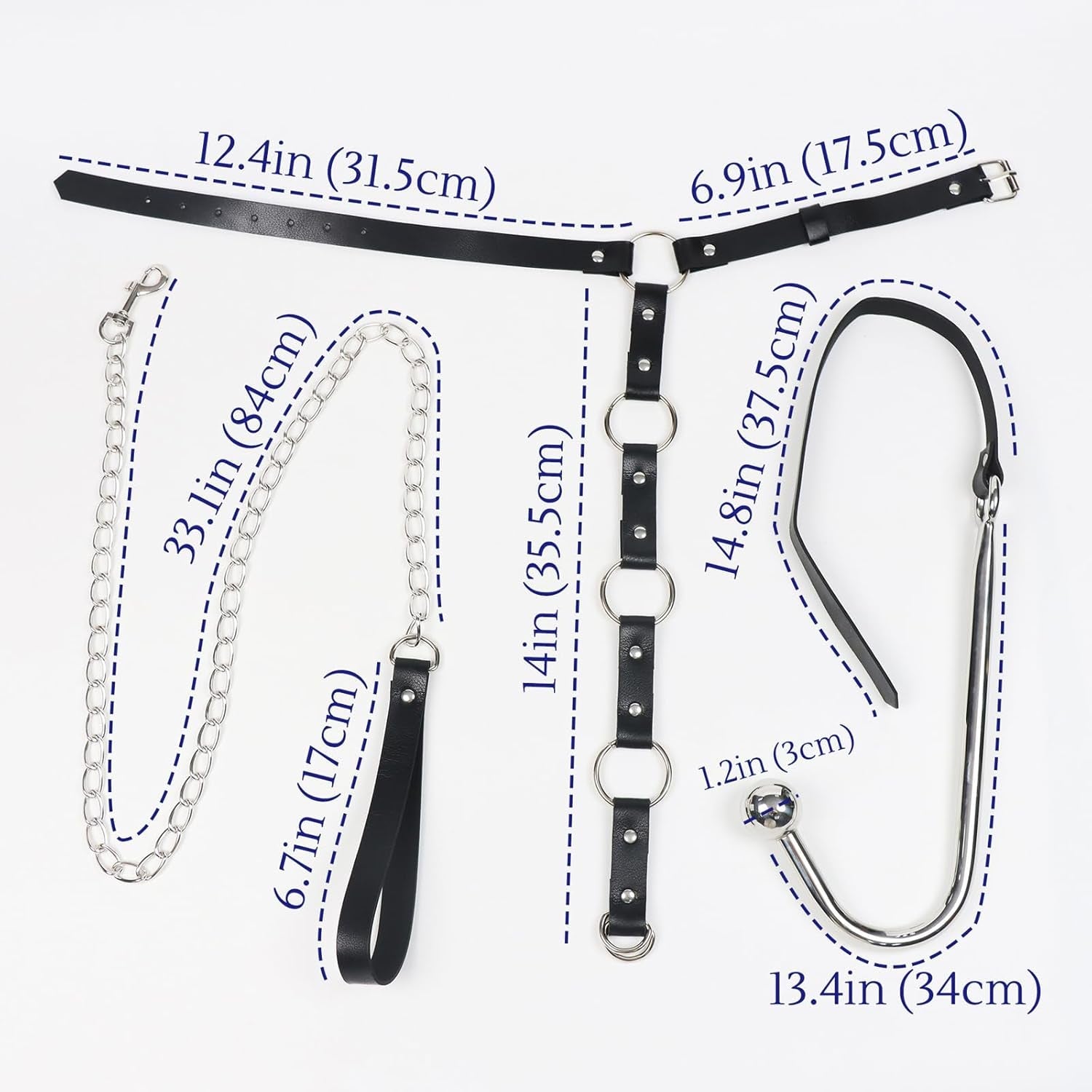 NightBound Anal Hook Harness Bondage Kit with Collar